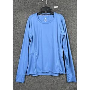 Spyder Active Shirt Womens Size XL Blue Style #SP1000U Stretch Nylon Zip Pocket